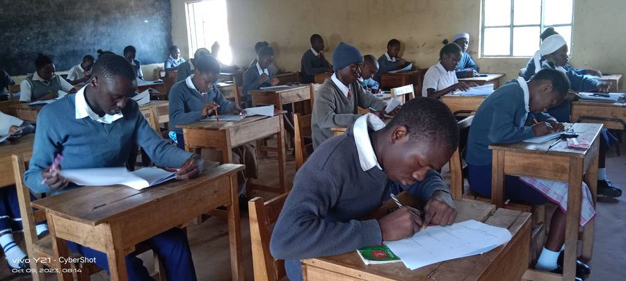 Students in an exam session
