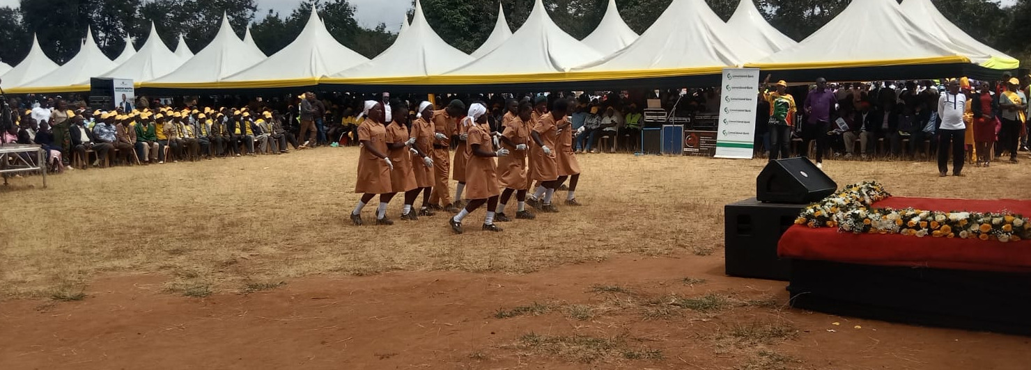 DEB Kabachi Senior School Scouts on parade at the Mbeere North Education Day, Siakago, 31 July 2026